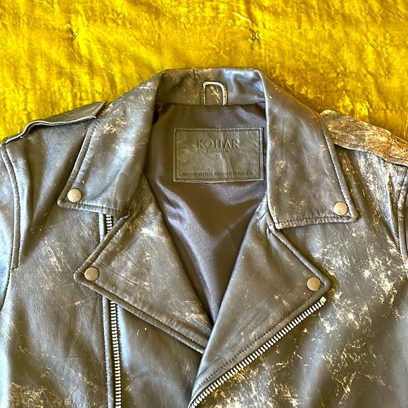 KOLLAR Distressed Leather Jacket! - Picture 2 of 12